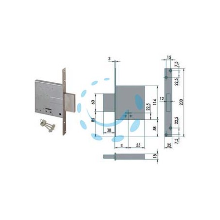 SERRATURA DA INFILARE DOPPIA MAPPA 57010 - mm.70 (57010700)