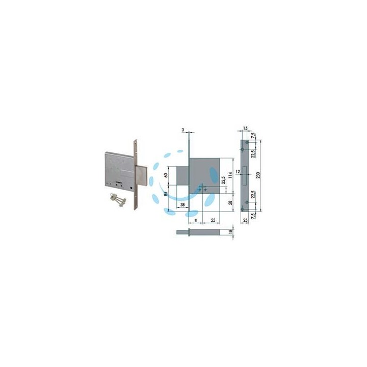 SERRATURA DA INFILARE DOPPIA MAPPA 57010 - mm.70 (57010700)