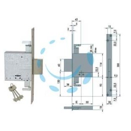 SERRATURA TRIPLICE DA INFILARE DOPPIA MAPPA 57015 - mm.70 (57015700)