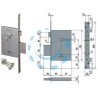 SERRATURA DA INFILARE DOPPIA MAPPA CON SCROCCO 57250 - mm.60 - gambo chiave mm.60 (57250610)