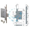 SERRATURA TRIPLICE DA INFILARE DOPPIA MAPPA CON SCROCCO 57255 - mm.60 - gambo chiave mm.60 (57255610)