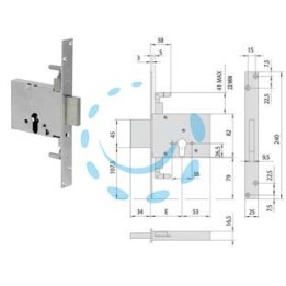 SERRATURA TRIPLICE DA INFILARE A CILINDRO 56016 - mm.60 (56016600)