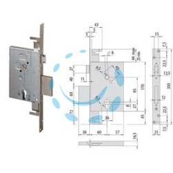 SERRATURA DA INFILARE A CILINDRO CON CATENACCIO E SCROCCO 56255 - mm.60 (56255600)