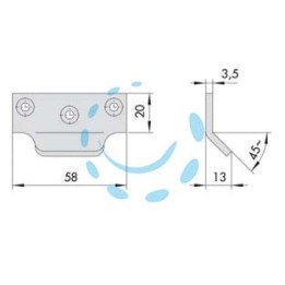 BOCCHETTA LATERALE E SUPERIORE PER MANIGLIONI ANTIPANICO - mm.58x20 (07072110)