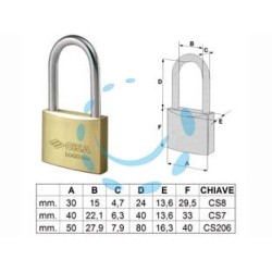 LUCCHETTO LOGO OTTONE ARCO LUNGO 21011