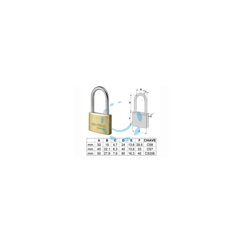 LUCCHETTO LOGO OTTONE ARCO LUNGO 21011