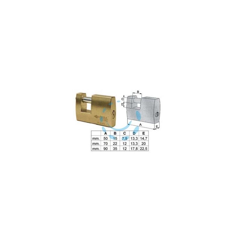 LUCCHETTO LOGO RETTANGOLARE IN OTTONE 21610