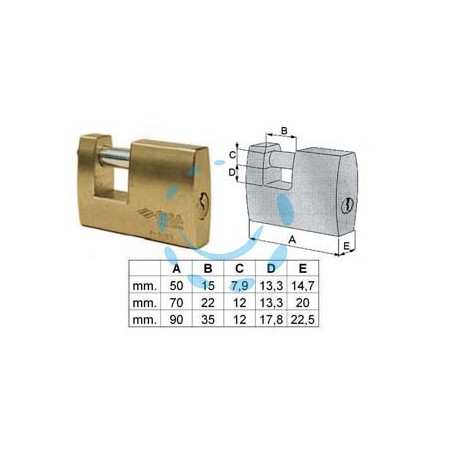 LUCCHETTO LOGO RETTANGOLARE IN OTTONE 21610