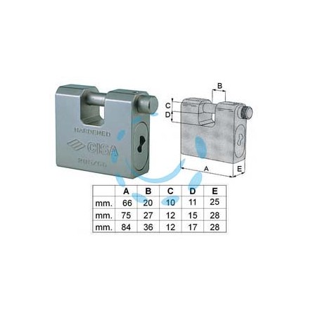 LUCCHETTO CORAZZATO A UNA BOCCA 2855L