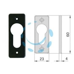 BOCCHETTA IN NYLON NERO PER CILINDRI SAGOMATI 06012 01 - mm.23x60, spessore mm.4 (06012010)