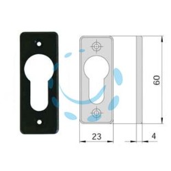 BOCCHETTA IN NYLON NERO PER CILINDRI SAGOMATI 06012 01 - mm.23x60, spessore mm.4 (06012010)