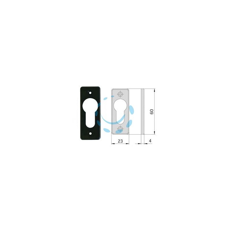 BOCCHETTA IN NYLON NERO PER CILINDRI SAGOMATI 06012 01 - mm.23x60, spessore mm.4 (06012010)
