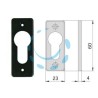 BOCCHETTA IN NYLON NERO PER CILINDRI SAGOMATI 06012 01 - mm.23x60, spessore mm.4 (06012010)
