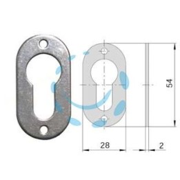 BOCCHETTA IN ACCIAIO ZINCATO SAGOMATE 06092 00 - mm.28x54, spessore mm.2 (06092000)