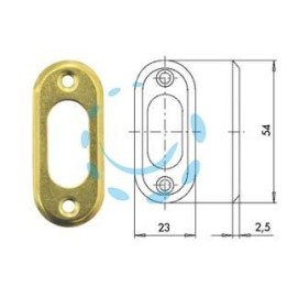 BOCCHETTA IN OTTONE PER CILINDRI OVALI 06027 00 - mm.23x54, spessore mm.2,5 (06027000)
