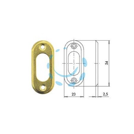 BOCCHETTA IN OTTONE PER CILINDRI OVALI 06027 00 - mm.23x54, spessore mm.2,5 (06027000)