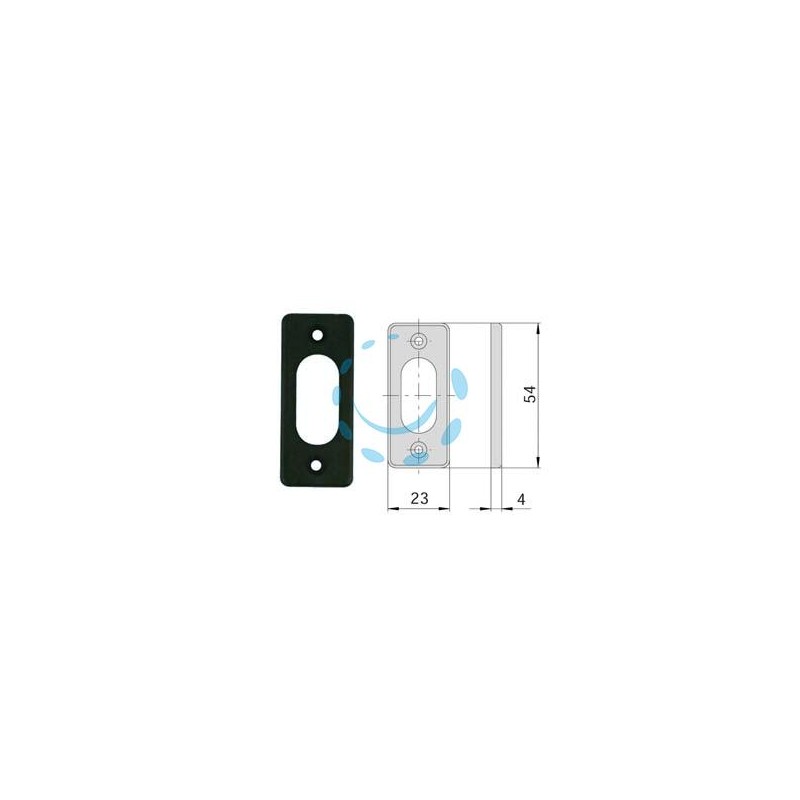 BOCCHETTA IN NYLON NERO PER CILINDRI OVALI 06027 01 - mm.23x54, spessore mm.4 (06027010)