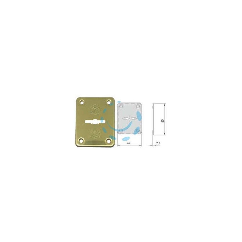 BOCCHETTA IN OTTONE DX E SX PER ESTERNO 06082 00 - mm.46x60, spessore mm.2,7 (06082000)