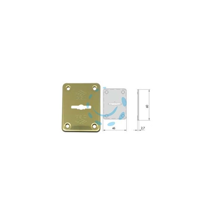 BOCCHETTA IN OTTONE DX E SX PER ESTERNO 06082 00 - mm.46x60, spessore mm.2,7 (06082000)
