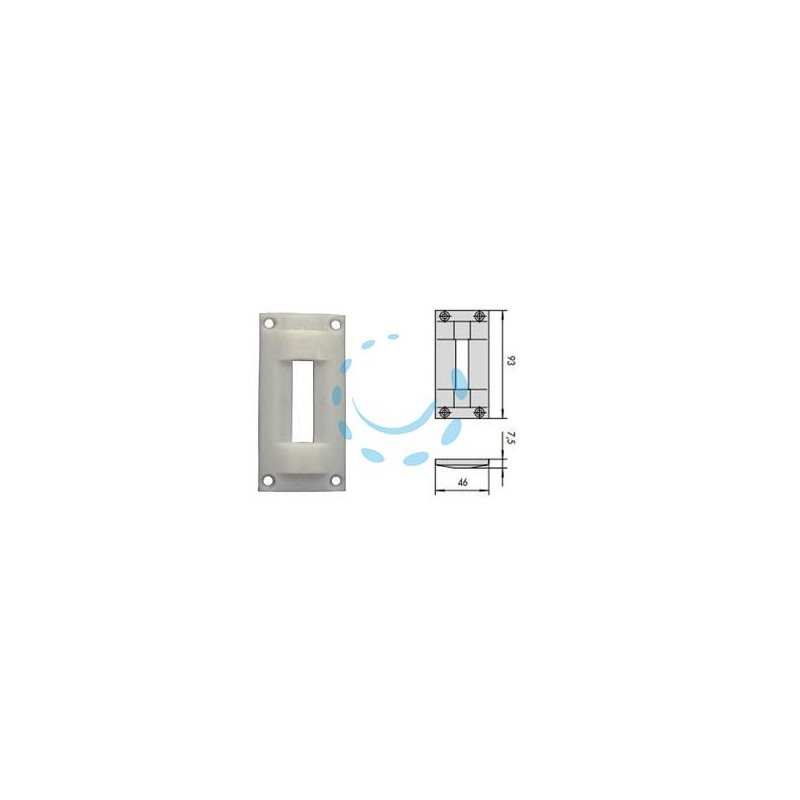 CONTROPIASTRA IN NYLON 06062 - mm.46x93 spessore mm.7,5 (06062)