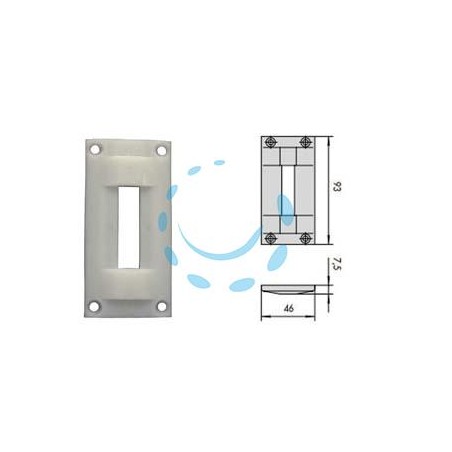 CONTROPIASTRA IN NYLON 06062 - mm.46x93 spessore mm.7,5 (06062)