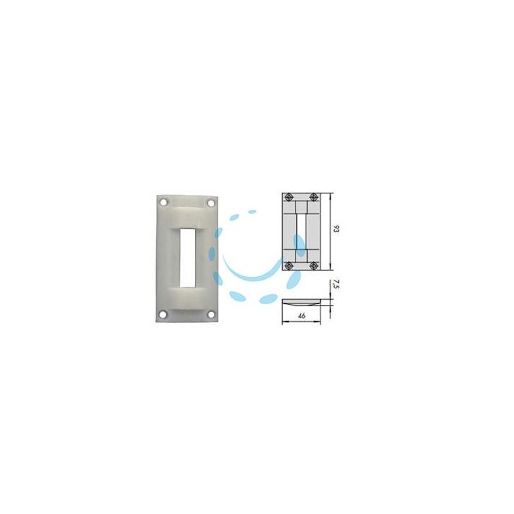 CONTROPIASTRA IN NYLON 06062 - mm.46x93 spessore mm.7,5 (06062)