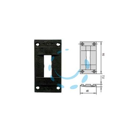 CONTROPIASTRA IN NYLON 06287 - mm.48x95, spessore mm.7,5 (06287)