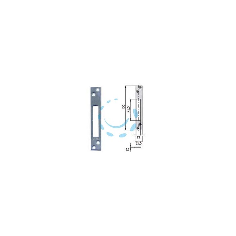 CONTROPIASTRA PER SERRATURE INFILARE PROFILATI IN FERRO 06232 00 - mm.156x25,5 spessore mm.2,5 (06232 00)