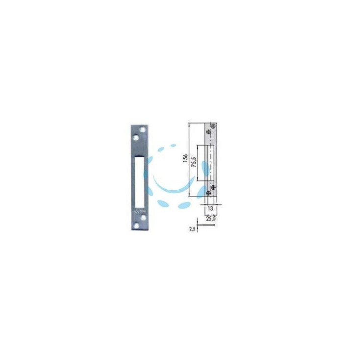 CONTROPIASTRA PER SERRATURE INFILARE PROFILATI IN FERRO 06232 00 - mm.156x25,5 spessore mm.2,5 (06232 00)