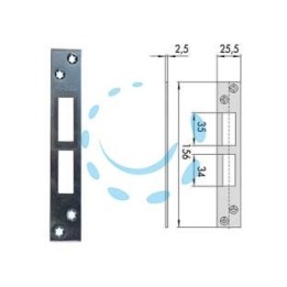 CONTROPIASTRA PER SERRATURE INFILARE PROFILATI IN FERRO 06232 01 - mm.156x25,5 spessore mm.2,5 (06232 01)