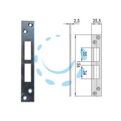 CONTROPIASTRA PER SERRATURE INFILARE PROFILATI IN FERRO 06232 01 - mm.156x25,5 spessore mm.2,5 (06232 01)