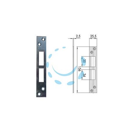 CONTROPIASTRA PER SERRATURE INFILARE PROFILATI IN FERRO 06232 01 - mm.156x25,5 spessore mm.2,5 (06232 01)