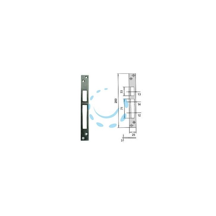 CONTROPIASTRA PER SERRATURE INFILARE PROFILATI IN FERRO 06232 20 - mm.25x200, spessore mm.3 (06232 20)