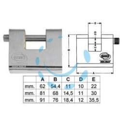 LUCCHETTO CORAZZATO A UNA BOCCA ACCIAIO PL211 KA - mm.90 (YPL2119000) YALE