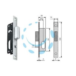 SERRATURA DA INFILARE PER MONTANTI CIL. OVALE SOLO CATENACCIO N9140015 - mm.14,5 (N9140015000)