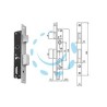 SERRATURA DA INFILARE PER MONTANTI CIL. OVALE CATEN. E SCROCCO N92000 - mm.14,5 (N9200015080)