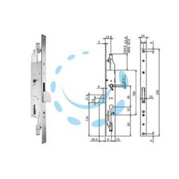 SERRATURA TRIPLICE INFILARE PER MONTANTI E PERSIANE S/SCROCCO N98800 - mm.25 (N9880025000)