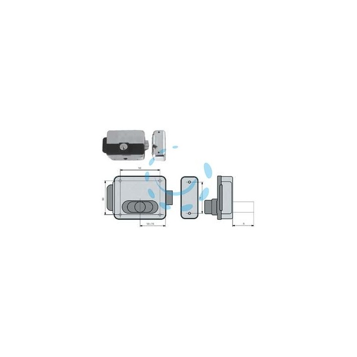 ELETTROSERRATURA APPLICARE PER CANCELLI REVERSIBILE MULTIPLA 5011 - mm.50-70 (5011/1Z)