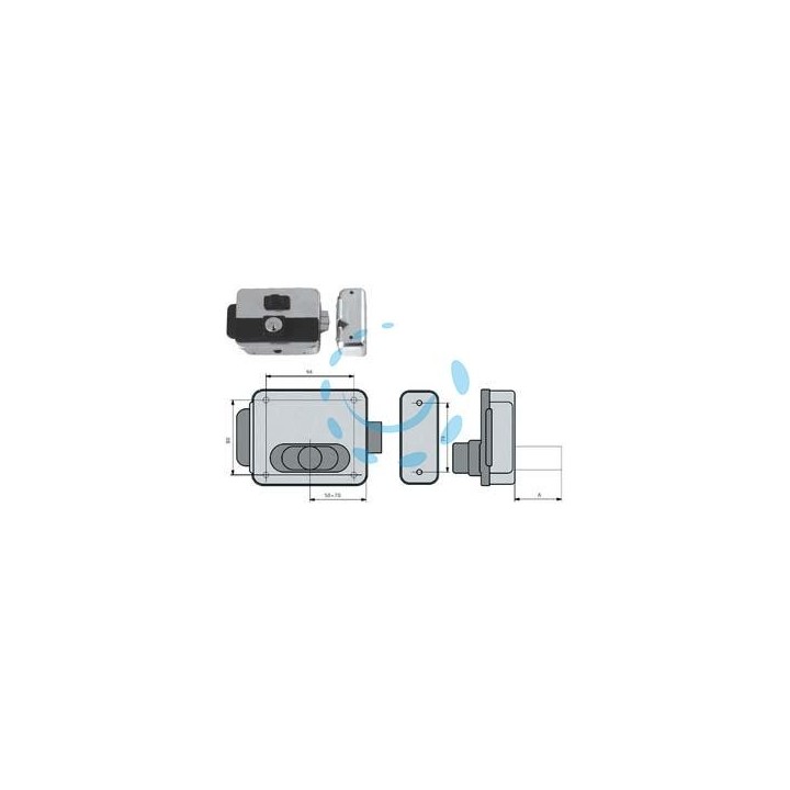 ELETTROSERRATURA APPLICARE CANCELLI REVERSIBILE PULSANTE MULTIPLA 5015 - mm.50-70 (NF5015/1Z)