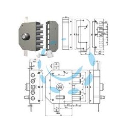 SERRATURA TRIPLICE DA APPLICARE A POMPA CON POMOLO SENZA SCROCCO 3200P - mm.60 SX (3200P-52)