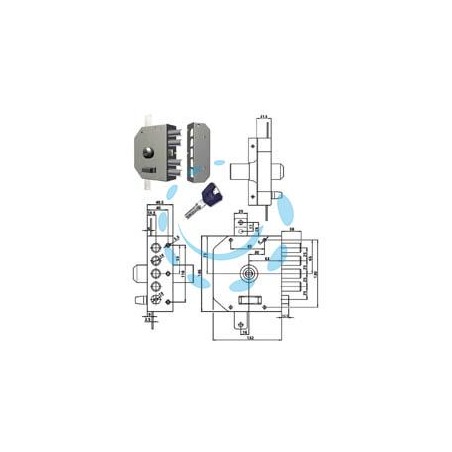 SERRATURA TRIPLICE APPLICARE A POMPA CON SCROCCO 3250K55