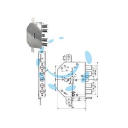 SERRATURA TRIPLICE APPLICARE SCROCCO CIL. EUROPEO BLINDATE 2155PEN - mm.60 DX (2155PEN-01)