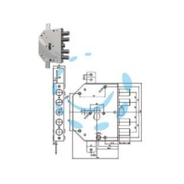 SERRATURA TRIPLICE APPLICARE SCROCCO CILINDRO EU BLINDATE 2155PEN-NCL - mm.60 SX (2155PEN-11NCL)