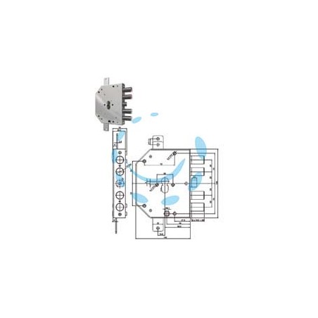 SERRATURA TRIPLICE APPLICARE SCROCCO CILINDRO EU BLINDATE 2155PEN-NCL - mm.60 SX (2155PEN-11NCL)