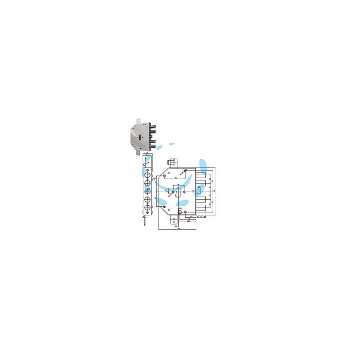 SERRATURA TRIPLICE APPLICARE SCROCCO CILINDRO EU BLINDATE 2155PEN-NCL - mm.60 SX (2155PEN-11NCL)