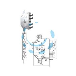 SERRATURA TRIPL.APPLICARE SCR.CIL.EUROP. INGRANAGGI BLIND.2155 PE GEAR - mm.60 DX (2155G-01)