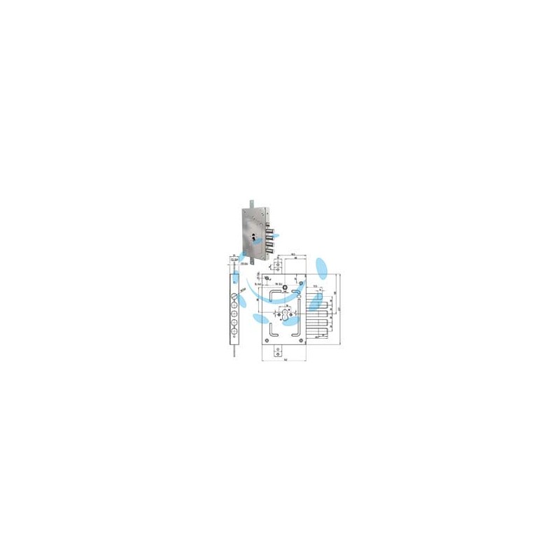 SERRATURA TRIPL.APPLICARE SCROCCO CIL. EUROP. BLINDATE REV. 2655 PEN-2 - mm.68 (2655PEN-02)