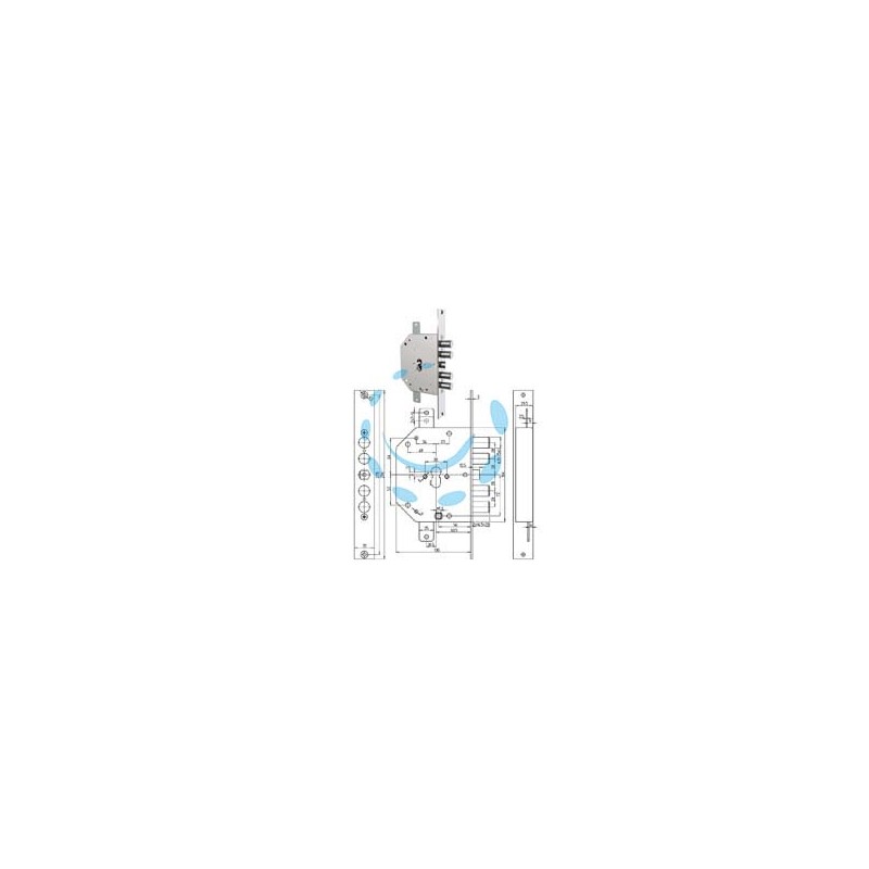 SERRATURA TRIPLICE INFILARE SCROCCO CIL. EUROPEO BLINDATE 2151PEN - mm.60 DX (2151PEN-01)