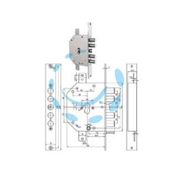 SERRATURA TRIPLICE INFILARE SCROCCO CIL. EUROPEO BLINDATE 2151PEN - mm.60 SX (2151PEN-11)