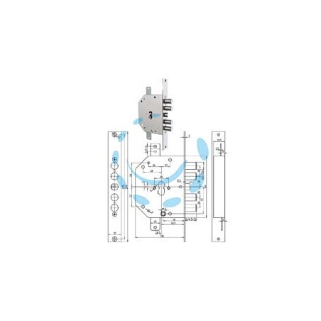 SERRATURA TRIPLICE INFILARE SCROCCO CIL. EUROPEO BLINDATE 2151PEN - mm.60 SX (2151PEN-11)